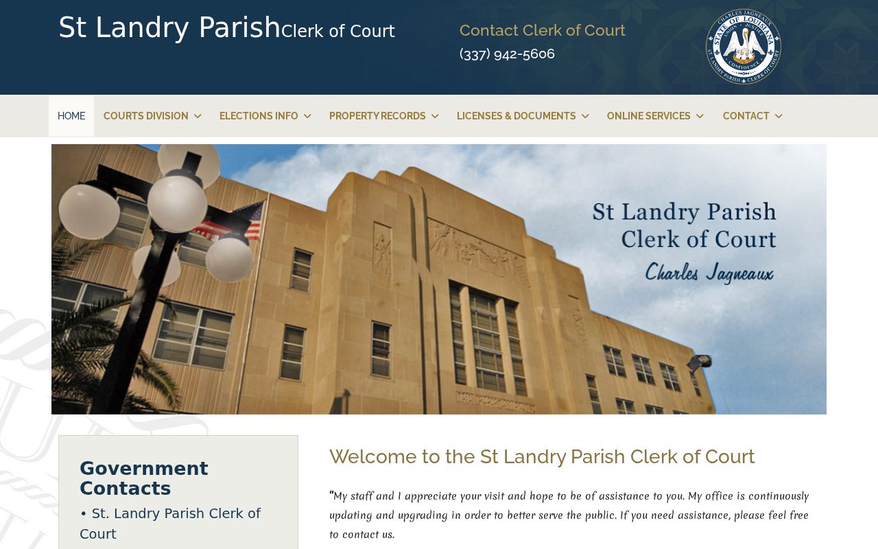 St. Landry Parish courthouse criminal record contact information