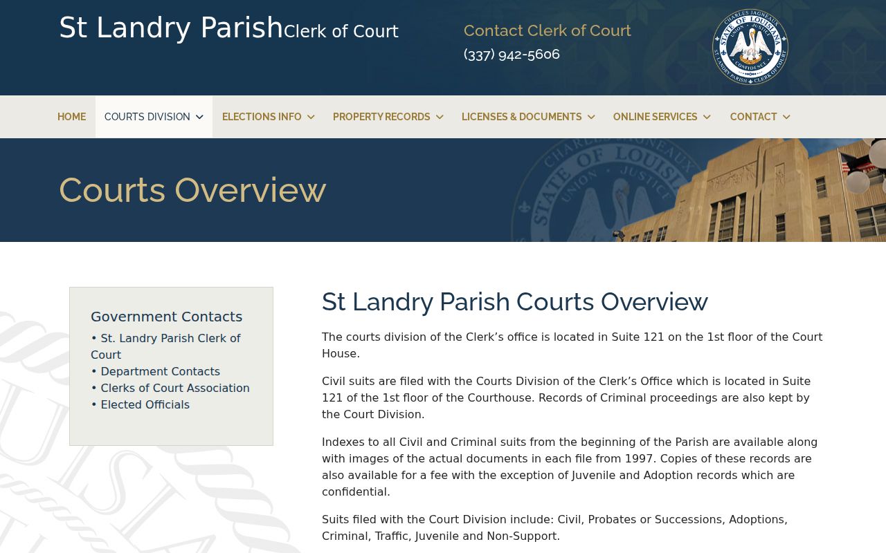 St. Landry Parish criminal court division records overview
